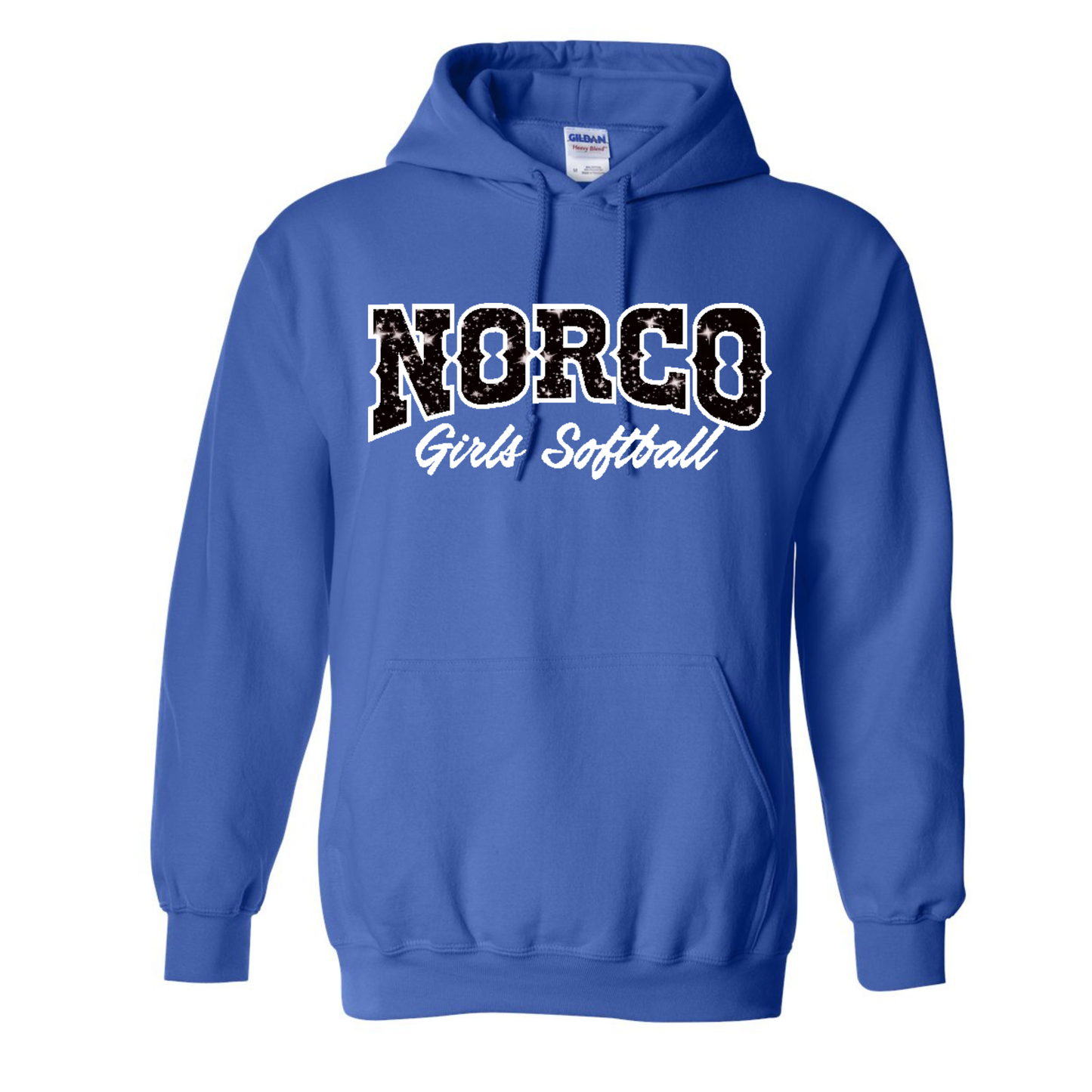 Black Glitter Embroidered Fleece Hoodie