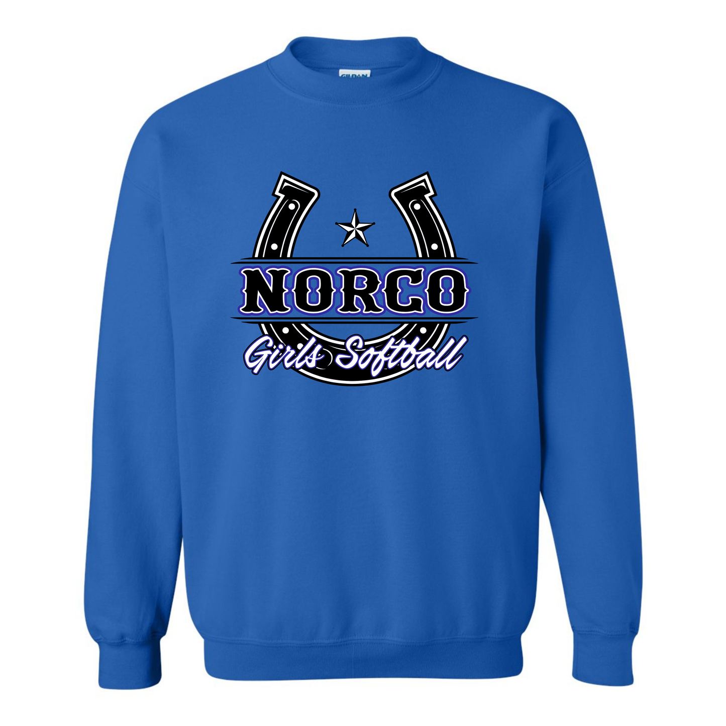 Black Horseshoe Fleece Crew Sweatshirt
