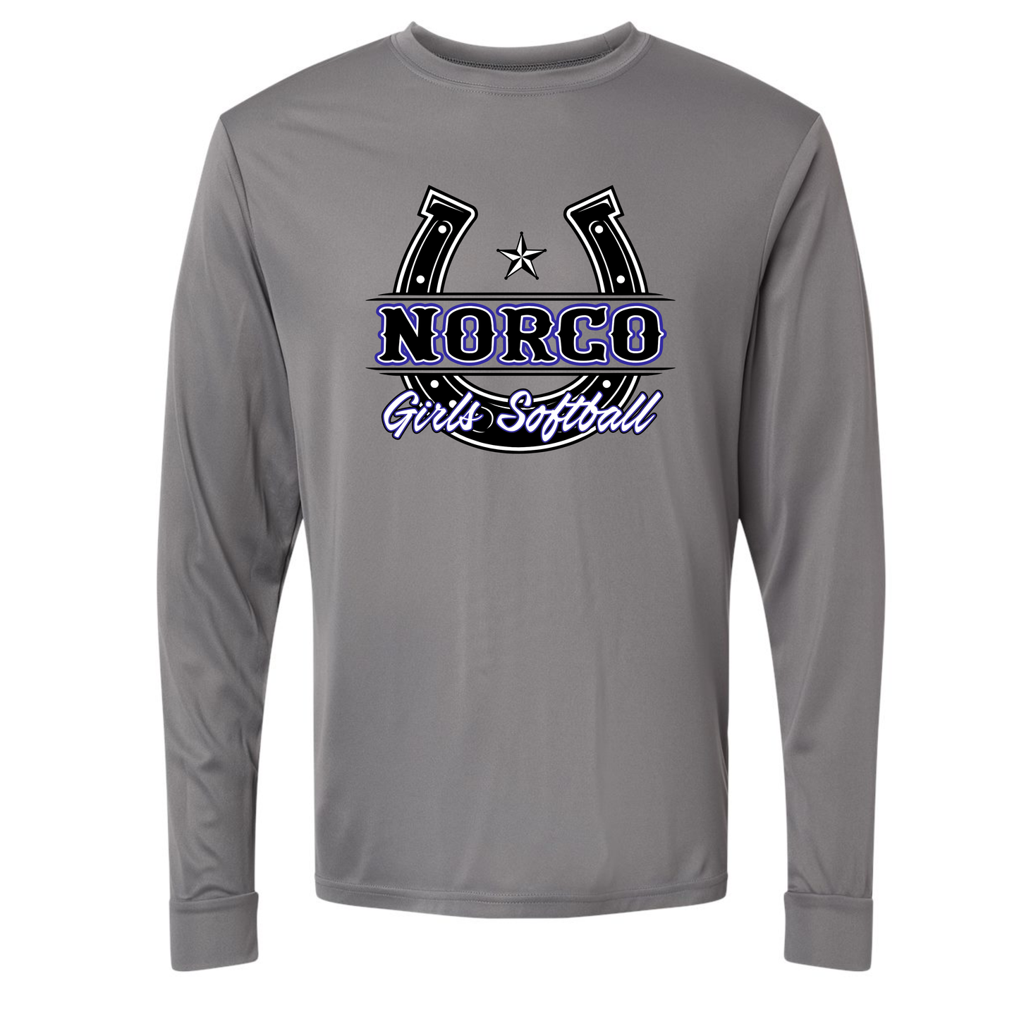 Black Horseshoe Dri Fit Long Sleeve
