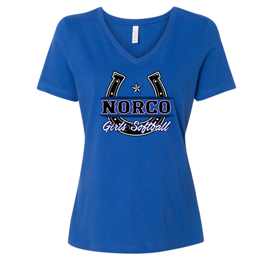 Black Horseshoe Ladies V-Neck