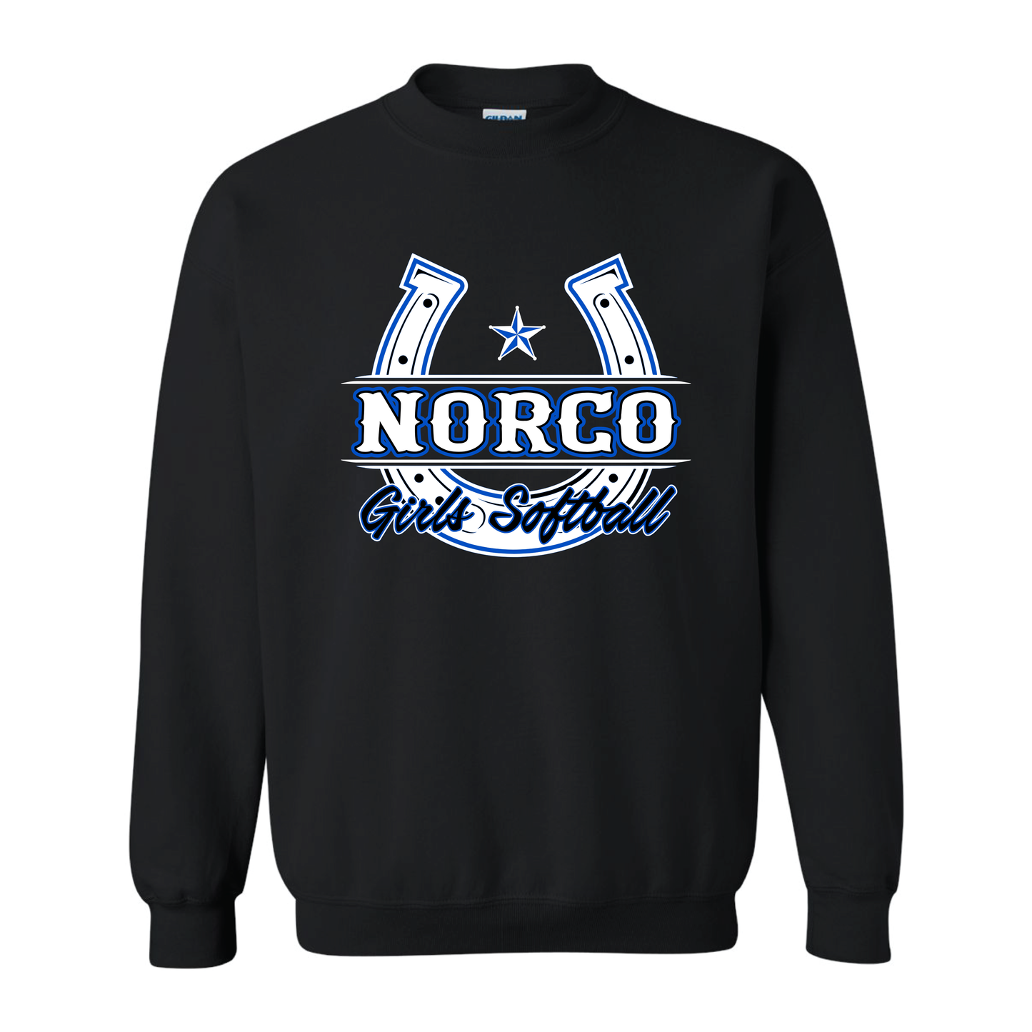 White Horseshoe Fleece Crew Sweatshirt