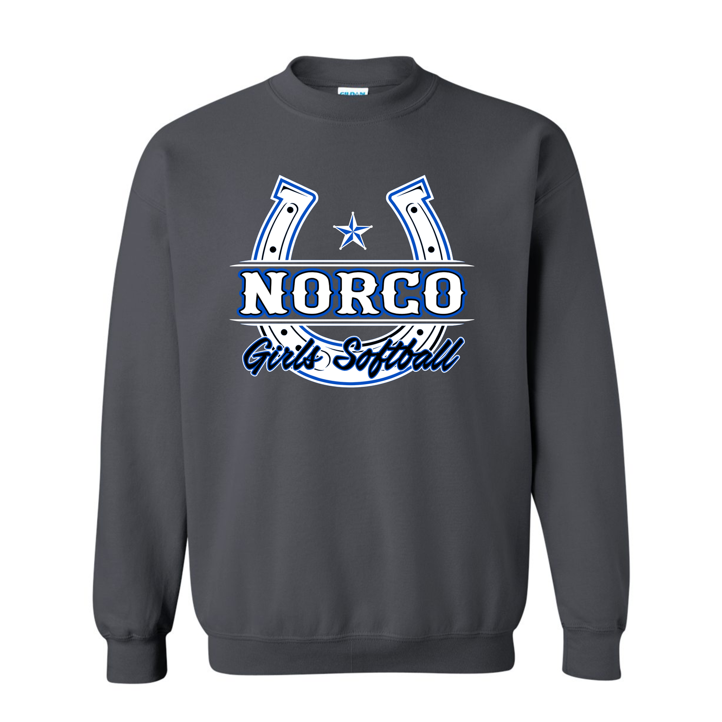 White Horseshoe Fleece Crew Sweatshirt