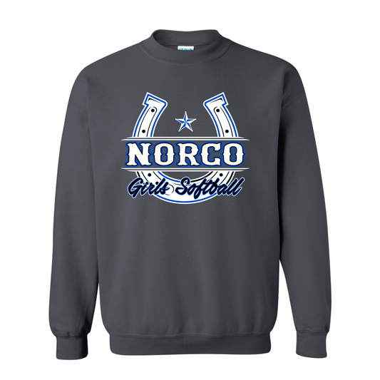 White Horseshoe Fleece Crew Sweatshirt